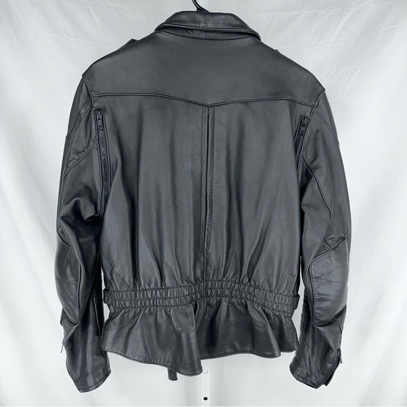 Harley Davidson Women’s Black Nylon Taffeta Jacket 90’s Size 40W - Picture 4 of 6
